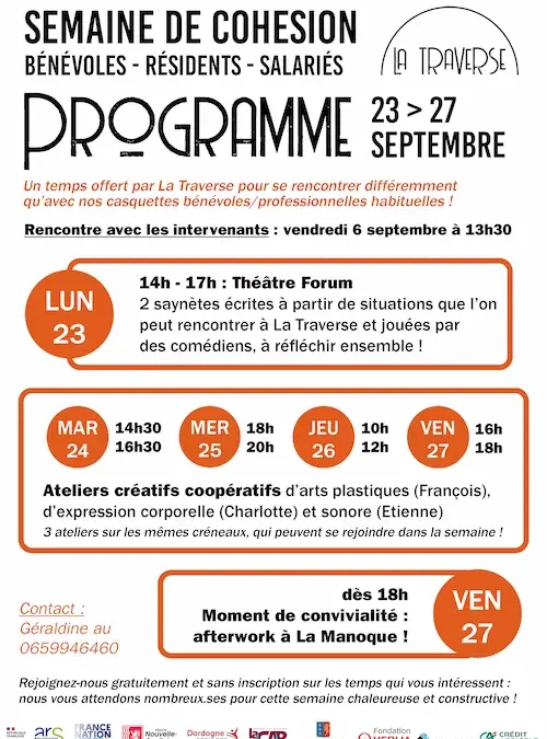 23 > 27/09 – Semaine de cohésion